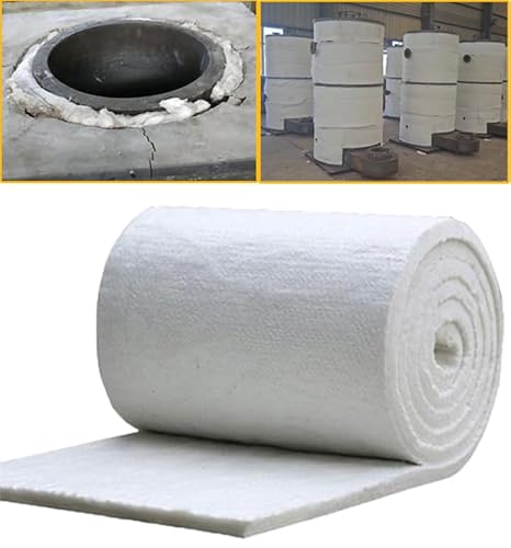 HTRDHT Keramische Fasermatte 1260°C - Feuerfeste Decke für Holzöfen, Backöfen & Industrieanlagen | Reißfeste Wärmedämmung aus Keramikfaser(Size:380 * 60 * 2.5cm（150 * 24 * 1inches）) von HTRDHT