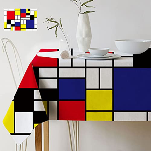 Geometrische Farbe Kunst Mondrian Plaid Muster Dekor Stil Wasserdicht Leinen Tischdecken Home Gallery Schreibtisch Dekorative Tischdecke-G,90*90cm Geometrische Farbe Kunst Mondrian Plaid Muster Dekor Stil Wasserdicht Leinen Tischdecken Home Gallery Schreibtisch Dekorative Tischdecke-G,90*90cm von HTRNDDFF