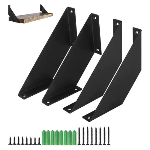 4 Stück Regalwinkel Schwarz, Regalhalterung Schwerlastträger 20cm, DIY Regalbodenträger Rechtwinkliges Design für Verschiedene Regalbretter geeignet 4 Stück Regalwinkel Schwarz, Regalhalterung Schwerlastträger 20cm, DIY Regalbodenträger Rechtwinkliges Design für Verschiedene Regalbretter geeignet von HTRTRR