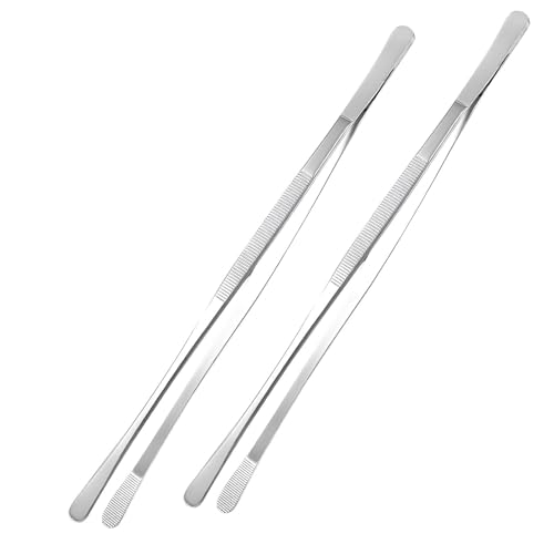 HTRTRR 2er-Set Küchenzange, 30cm professionelle Edelstahl-Küchenzange, Edelstahl-Kochzange, Küchenzange für Meeresfrüchte und Barbecue von HTRTRR