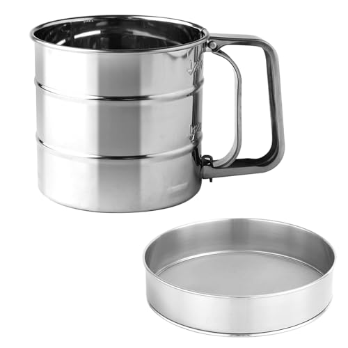 HTRTRR Einhand-Mehlsieb, Backsieb Edelstahl, Puderzuckersieb, Sieb Mehl, Sieb Mehlsieb Feines Sieb Aus Edelstahl Küchensieb Edelstahl Streuer Für Mehl, Reis, Getreide, Bohnen, Obst HTRTRR Einhand-Mehlsieb, Backsieb Edelstahl, Puderzuckersieb, Sieb Mehl, Sieb Mehlsieb Feines Sieb Aus Edelstahl Küchensieb Edelstahl Streuer Für Mehl, Reis, Getreide, Bohnen, Obst von HTRTRR
