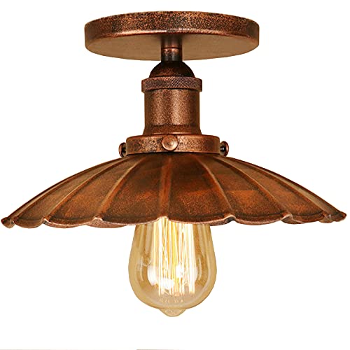 HTRUIYATY Deckenlampe Vintage Lampe Industrial Design E27 Regenschirm Deckenleuchte Lampenschirm Aus Metall von HTRUIYATY