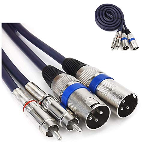 HTRUIYATY 2×XLR Männlich Kable Auf 2×Cinch Kabel RCA kable,Hochwertiger XLR-Stecker,XLR Mikrofon XLR Patchkabel Leistungsverstärker(1m) von HTRUIYATY