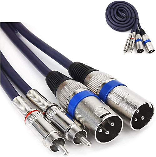 HTRUIYATY 2×XLR Männlich Kable Auf 2×Cinch Kabel RCA kable,Hochwertiger XLR-Stecker,XLR Mikrofon XLR Patchkabel Leistungsverstärker(2m) von HTRUIYATY