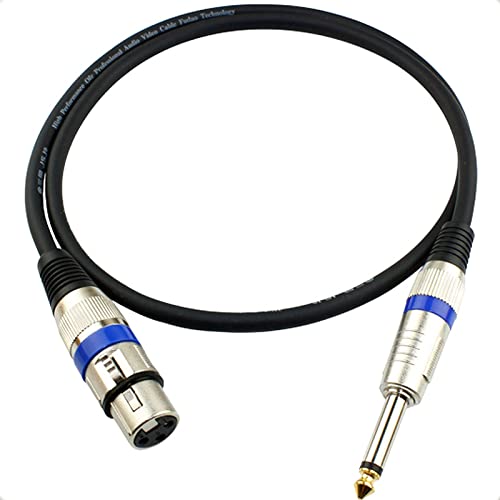 HTRUIYATY XLR Weiblich Auf 6,35 mm 1/4 Zoll TS Klinke Kable Mit Mono Stecker,3-Poliges Audio Kabel,Interconnect Mikrofonkabel,Lautsprecher(1,5m) von HTRUIYATY