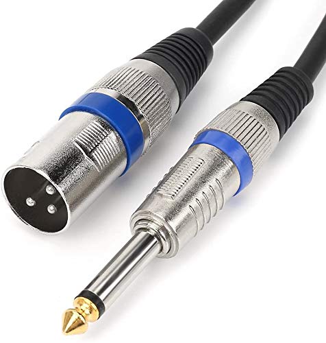 HTRUIYATY Xlr Männlich auf 6,35 mm 1/4 Zoll TS Klinke Kable mit Mono Stecker, 3-Poliges Audio Kabel, Interconnect Mikrofonkabel, Lautsprecher (2 M) von HTRUIYATY