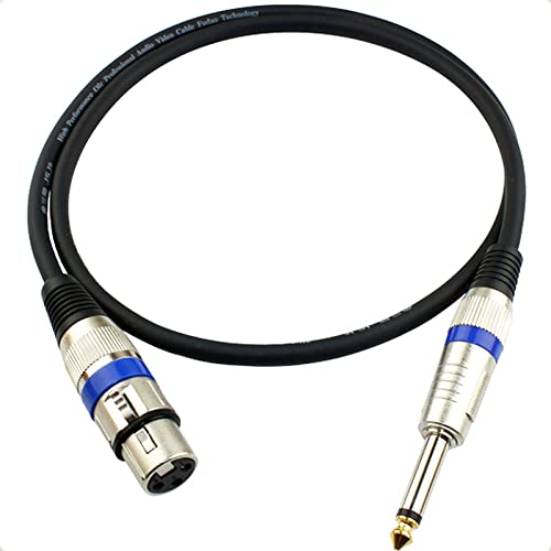 HTRUIYATY XLR Weiblich Auf 6,35 Mm 1/4 Zoll TS Klinke Kable Mit Mono Stecker,3-Poliges Audio Kabel,Interconnect Mikrofonkabel,Lautsprecher(1m) von HTRUIYATY