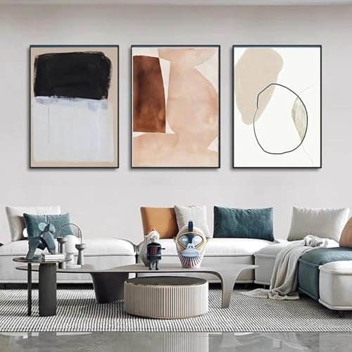 HTRYwerdf Abstrakte Farbblöcke Grafiken Poster Kunstdrucke Moderne Wandmalerei Bilderdruck Nordic minimalistisches Ölgemälde Wohnzimmer Wohnzimmer Home Dekoration 40x60cmx3 Kein Rahmen von HTRYwerdf