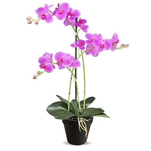 HTT Decorations - künstliche Orchidee - Orchidee - in rosa - 63-3 Zweige - im Topf - Deko - Zimmerpflanze von HTT Decorations