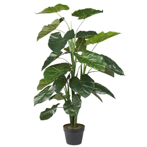 HTT Decorations - künstlicher Philodendron - Kunstpflanze im Topf - unechte Pflanze - Plastikpflanze - Kunstpflanzen wie echt - 115 cm Höhe von HTT Decorations