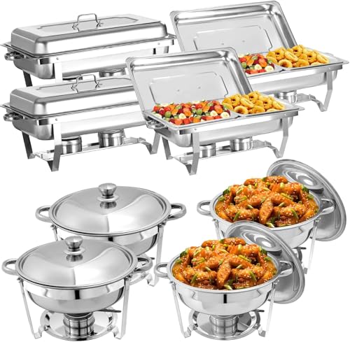 8Er-Pack Chafing Dish Buffet-Set Aus Edelstahl, Catering-Speisenwärmer Für Küchenpartys, Esszimmerbuffets von HTTGDGDH