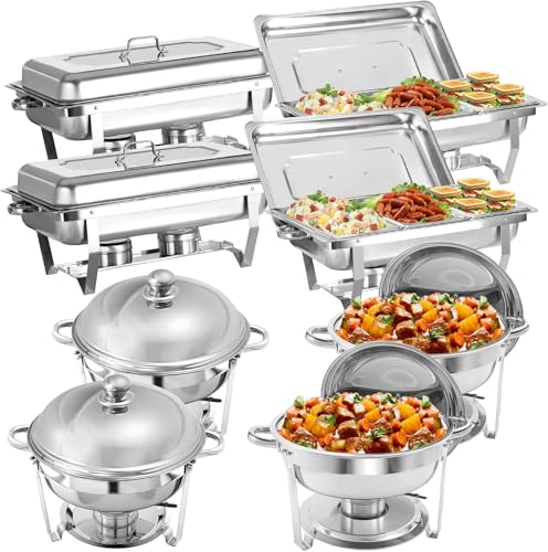 8Er-Pack Chafing Dish Buffet-Set Für Partys Buffets, Catering-Speisenwärmer Aus Edelstahl Mit Speisepfannen von HTTGDGDH