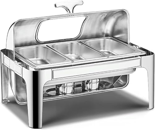 Buffet-Server Und -Heizgerät – Küchengeschirr, Neuer Doppelter Hot Pot Aus Edelstahl, Warmhaltetablett Für Catering-Buffets, Speisetopf Für Event-Catering-Bankette（Ivisual Cap.-Three） von HTTGDGDH
