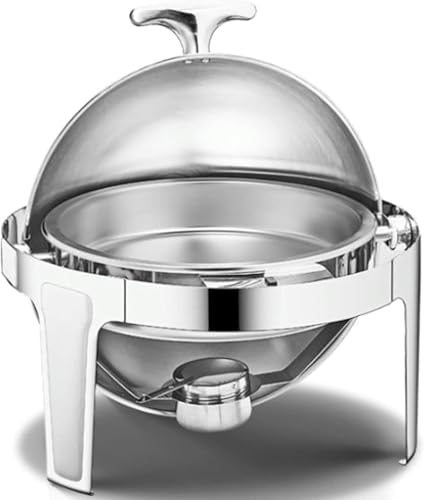 Buffet-Server Und -Heizgerät – Küchengeschirr, Neuer Doppelter Hot Pot Aus Edelstahl, Warmhaltetablett Für Catering-Buffets, Speisetopf Für Event-Catering-Bankette（Round Just Cover-Single） von HTTGDGDH