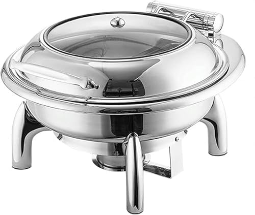 Buffet-Server Und -Heizgerät – Speisenheizer Für Partybuffets, Hot Pot-Buffet-Set Aus Edelstahl, Hot Plate-Buffet-Set, Speisenwärmer Für Catering-Events（Circular-Single） von HTTGDGDH