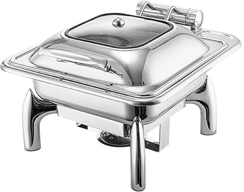 Buffet-Server Und -Heizgerät – Speisenheizer Für Partybuffets, Hot Pot-Buffet-Set Aus Edelstahl, Hot Plate-Buffet-Set, Speisenwärmer Für Catering-Events（Square Ceramic-Single） von HTTGDGDH