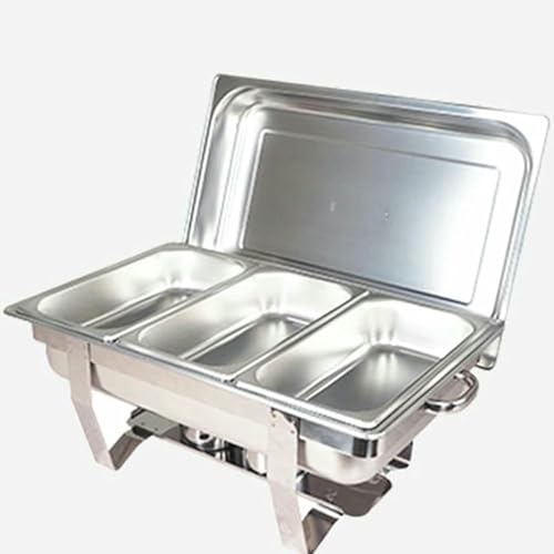 Buffet-Server Und -Wärmer - Speisenwärmer Für Partybuffets, Hot Pot-Buffet-Sets Aus Edelstahl, Hot Plate-Buffet-Sets, Speisenwärmer Für Catering-Event-Server（Triplicate-9L） von HTTGDGDH
