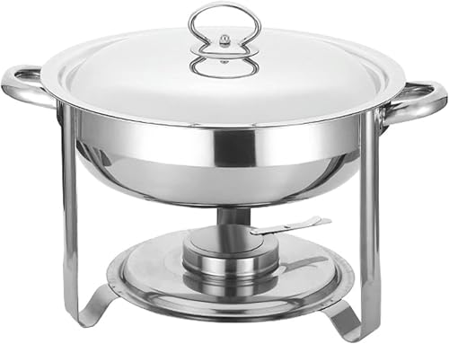 Buffet-Servier- Und Heizgerät – Buffet-Tablett Mit Deckel, Hot-Pot-Buffet-Einstellung, Speisenwärmer Für Partybuffets, Tischbuffet-Heizgerät, Speisenwärmer Auf Trolley, 4（Silver-34 * 22.5Cm） von HTTGDGDH