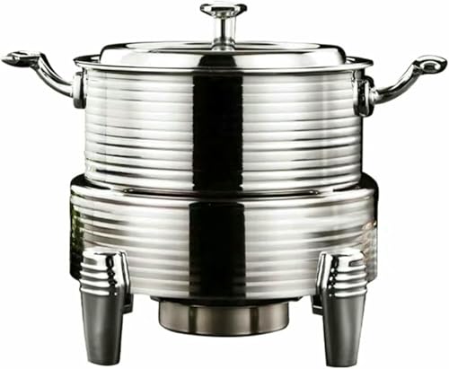 Catering-Buffet-Server Und -Heizgeräte – Hot Pot-Buffet-Set Aus Edelstahl, Hot Plate-Buffet-Set, Speisenwärmer Für Catering-Events, Rundes Hot Pot-Buffet-Set（Silver-28Cm） von HTTGDGDH