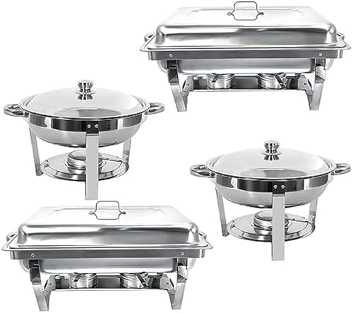 Chafing Dish Buffet-Set, 4Er-Pack, Rechteckiges, Faltbares Chafing Dish Und Buffetwärmer-Set, Volle/Halbe Größe Für Catering-Events von HTTGDGDH