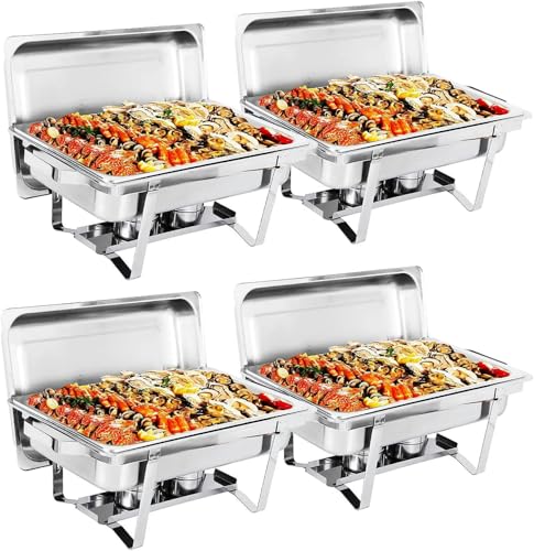 Chafing Dishes Für Buffets, Chafing Dish Buffet-Set Aus Edelstahl, 8Qt Chafing Dish Buffet-Wärmetablett, Speisenwärmer Für Partys, Geburtstage, Feiertagsfeiern, Kirchenve（4Pcs） von HTTGDGDH