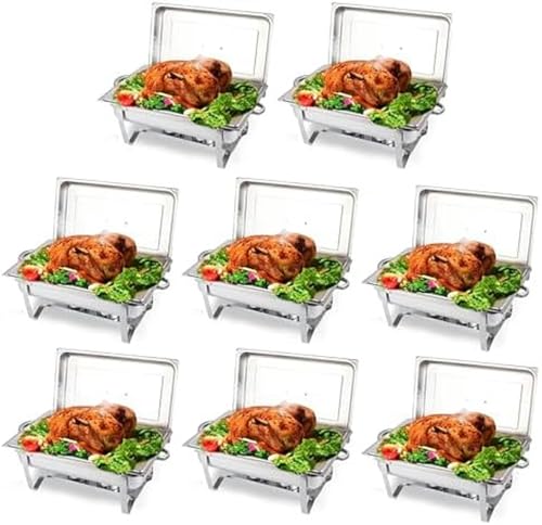 Chafing Dishes Speisenwärmer Mit Pfannen Chafing Fuel Chafing Dish Set 9L Rechteckiger Buffetwärmer Aus Edelstahl 8Er-Pack Für Buffets Caterings Partys Buffetserver Warmhaltetablett Chafing Dishes Speisenwärmer Mit Pfannen Chafing Fuel Chafing Dish Set 9L Rechteckiger Buffetwärmer Aus Edelstahl 8Er-Pack Für Buffets Caterings Partys Buffetserver Warmhaltetablett von HTTGDGDH
