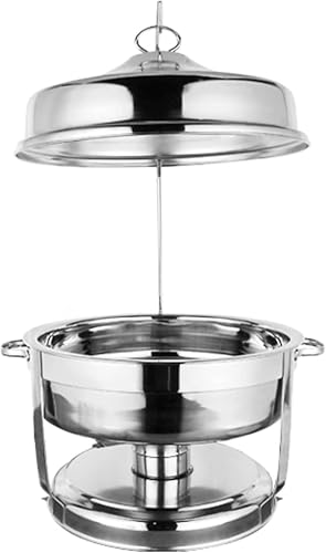 Elektrischer Buffet-Server, Buffet-Heizplatte Aus Edelstahl – Hot Pot-Buffet-Set Aus Edelstahl Mit Sichtdeckel Aus Glas Und Eingebautem Deckelhalter（Silver 9L） von HTTGDGDH