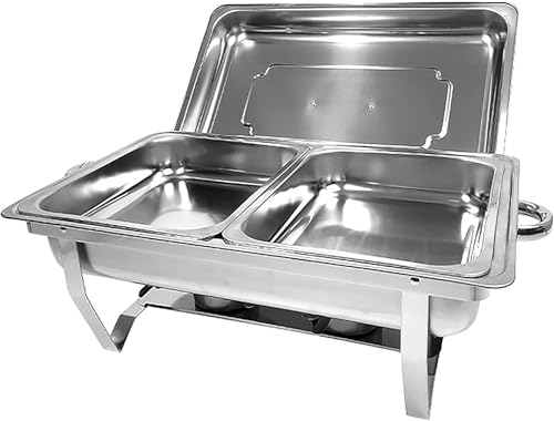 Elektrischer Buffet-Server Hot Pot Buffet-Set, Catering-Speisewärmer Aus Edelstahl, Faltbar/Leicht Zu Reinigen, Rechteckiger Speisewärmer Für Partybuffets（2Gitter） von HTTGDGDH