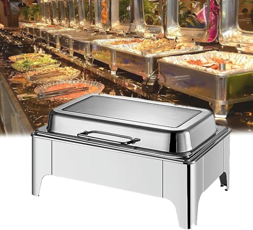 Elektrischer Chafing Dish, 2 Elektrische Chafing Dishes In Halber Größe, Rolltop-Buffet-Set, 300 W, 9 Heizstufen, Elektrische Buffet-Server Und -Wärmer Mit Glasdeckel Für（9Qt） von HTTGDGDH