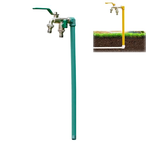 Frostfreier Außenwasserhahn Freistehende Wassersäule Schlauchlätzchen Wasserzapfhahn Bodenmontage Wasserhahn Außenwasserhahn（Green-100Cm/39.4In） von HTTGDGDH