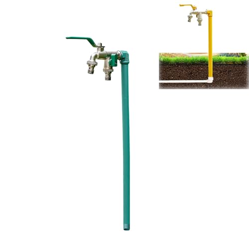 Frostfreier Außenwasserhahn Freistehende Wassersäule Schlauchlätzchen Wasserzapfhahn Bodenmontage Wasserhahn Außenwasserhahn（Green-40Cm/16In） von HTTGDGDH