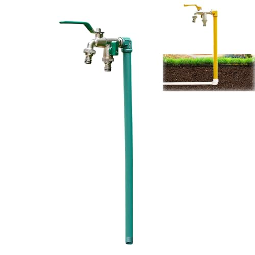 Frostfreier Außenwasserhahn Freistehende Wassersäule Schlauchlätzchen Wasserzapfhahn Bodenmontage Wasserhahn Außenwasserhahn（Green-80Cm/31.5In） von HTTGDGDH