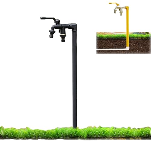 Frostfreier Außenwasserhahn Freistehende Wassersäule Schlauchlätzchen Wasserzapfhahn Bodenmontage Wasserhahn Außenwasserhahn（Svart-80Cm/31.5In） von HTTGDGDH
