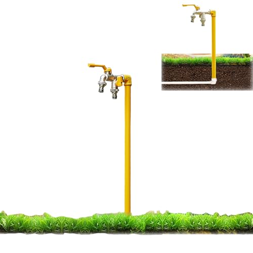 Frostfreier Außenwasserhahn Freistehende Wassersäule Schlauchlätzchen Wasserzapfhahn Bodenmontage Wasserhahn Außenwasserhahn（Yellow-40Cm/16In） von HTTGDGDH