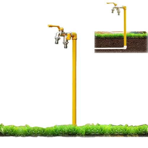 Frostfreier Außenwasserhahn Freistehende Wassersäule Schlauchlätzchen Wasserzapfhahn Bodenmontage Wasserhahn Außenwasserhahn（Yellow-60Cm/24In） von HTTGDGDH