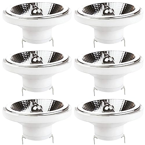 HTTGDGDH 6Er-Pack Ar111 G53 Led-Reflektorlampe 12 Watt Cob 1200 S Flutlicht 120° Abstrahlwinkel Strahler Nicht Dimmbar（3000K） von HTTGDGDH