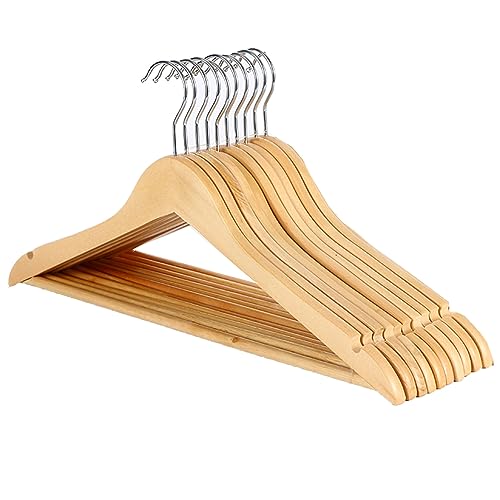 HTTGDGDH Kleiderbügel Aus Massivholz – 10Er-Pack – Präzise Geschnittene Kerben – 360-Grad-Drehhaken – Natürliches Finish – Extra Langlebiger Kleiderbügel Aus Holz HTTGDGDH Kleiderbügel Aus Massivholz – 10Er-Pack – Präzise Geschnittene Kerben – 360-Grad-Drehhaken – Natürliches Finish – Extra Langlebiger Kleiderbügel Aus Holz von HTTGDGDH