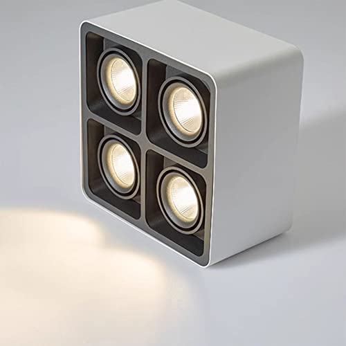 HTTGDGDH Quadratische Aluminium-Deckenleuchten Innendecken-Downlight Blendfreie Led-Deckenlampe Oberflächenmontierte Deckenleuchte Einstellbarer Bestrahlungswinkel Für Flur Wohnzi（A-40W-4000K） von HTTGDGDH