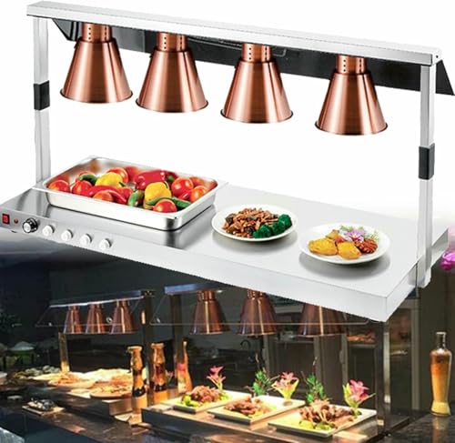 Kommerzielle Lebensmittellichter, Edelstahl-Tischbuffet-Pizza-Heizlampe（Bronze-Fourheads） von HTTGDGDH