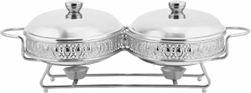 Speisenwärmer-Buffet-Server Und -Heizgerät, Brenner Zum Warmhalten Von Speisen, Hot-Pot-Buffet-Set Mit Gehärtetem Glasdeckel, Hot-Pot-Buffet-Set Mit Durchsichtigem Deckel（Silver-1.5L） von HTTGDGDH