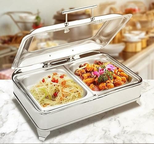 Speisenwärmer Für Partys, Elektrisches Chafing Dish Buffet-Set Mit Deckel, Catering-Serviergerät Aus Edelstahl von HTTGDGDH