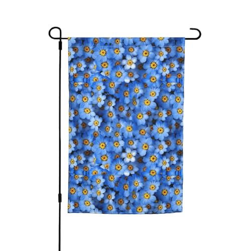 Blauer Blumendruck, vielseitige und stilvolle Gartenflagge, ganzjährig, für den Außenbereich, Hof, Dekoration, Veranden, Gärten von HTTUP