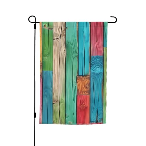 Bunte Gartenflagge mit bemaltem Holzdruck, vielseitig und elegant, für alle Jahreszeiten, Dekoration für Terrasse, Garten, Terrasse Bunte Gartenflagge mit bemaltem Holzdruck, vielseitig und elegant, für alle Jahreszeiten, Dekoration für Terrasse, Garten, Terrasse von HTTUP