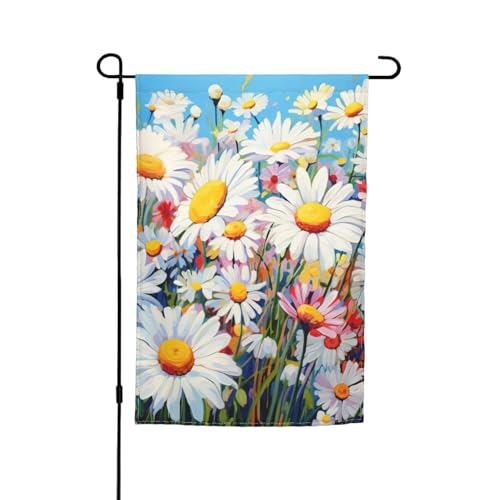 Gartenflagge mit Gänseblümchen, vielseitig und elegant, für alle Jahreszeiten, Dekoration für Terrasse, Garten, Terrasse Gartenflagge mit Gänseblümchen, vielseitig und elegant, für alle Jahreszeiten, Dekoration für Terrasse, Garten, Terrasse von HTTUP