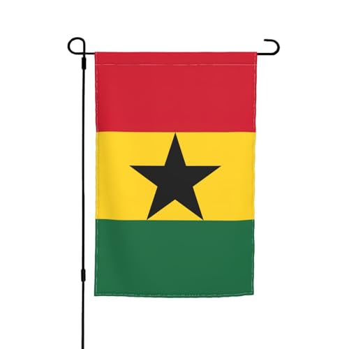 Ghana-Flagge mit Gartenflagge, vielseitig und elegant, für alle Jahreszeiten, Dekoration für Terrasse, Garten, Terrasse von HTTUP