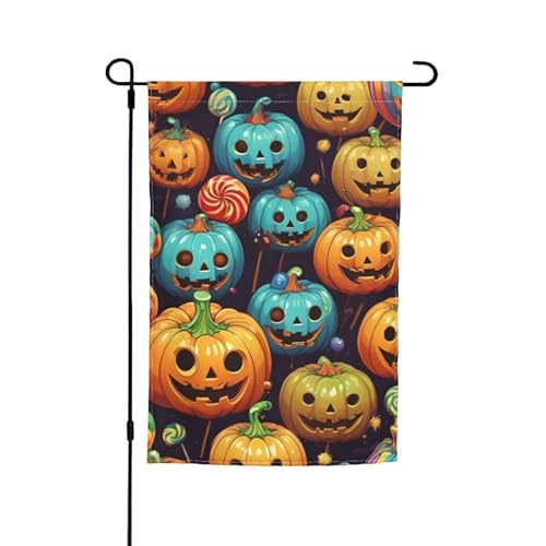 Halloween-Kürbisdruck, vielseitig und elegant, Gartenflagge, für alle Jahreszeiten, Dekoration für Terrasse, Garten, Terrasse Halloween-Kürbisdruck, vielseitig und elegant, Gartenflagge, für alle Jahreszeiten, Dekoration für Terrasse, Garten, Terrasse von HTTUP