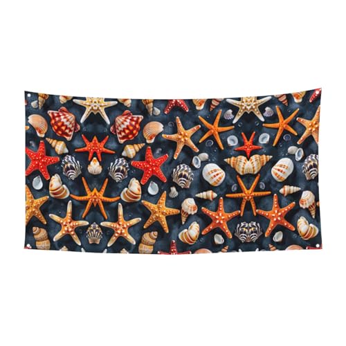 Party-Banner mit Seestern und Muscheln, für Geburtstag, Jahrestag, festliches Party-Banner für Halloween, Hochzeit und Feiern Party-Banner mit Seestern und Muscheln, für Geburtstag, Jahrestag, festliches Party-Banner für Halloween, Hochzeit und Feiern von HTTUP
