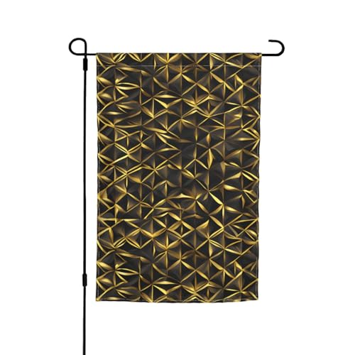 Schwarz und Gold, geometrischer Druck, vielseitig und stilvoll, Gartenflagge, ganzjährig, Outdoor, Hof, Dekoration, Veranden, Gärten Schwarz und Gold, geometrischer Druck, vielseitig und stilvoll, Gartenflagge, ganzjährig, Outdoor, Hof, Dekoration, Veranden, Gärten von HTTUP