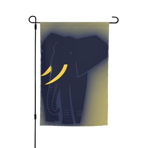 Vielseitige und elegante Gartenflagge, Elefanten-Silhouette, für alle Jahreszeiten, als Dekoration für Terrasse, Veranda und Garten Vielseitige und elegante Gartenflagge, Elefanten-Silhouette, für alle Jahreszeiten, als Dekoration für Terrasse, Veranda und Garten von HTTUP