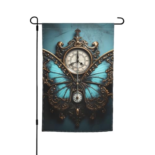 Vielseitige und elegante Uhr mit Schmetterlingsmotiv, für alle Jahreszeiten, als Dekoration für Terrasse, Veranda und Garten Vielseitige und elegante Uhr mit Schmetterlingsmotiv, für alle Jahreszeiten, als Dekoration für Terrasse, Veranda und Garten von HTTUP